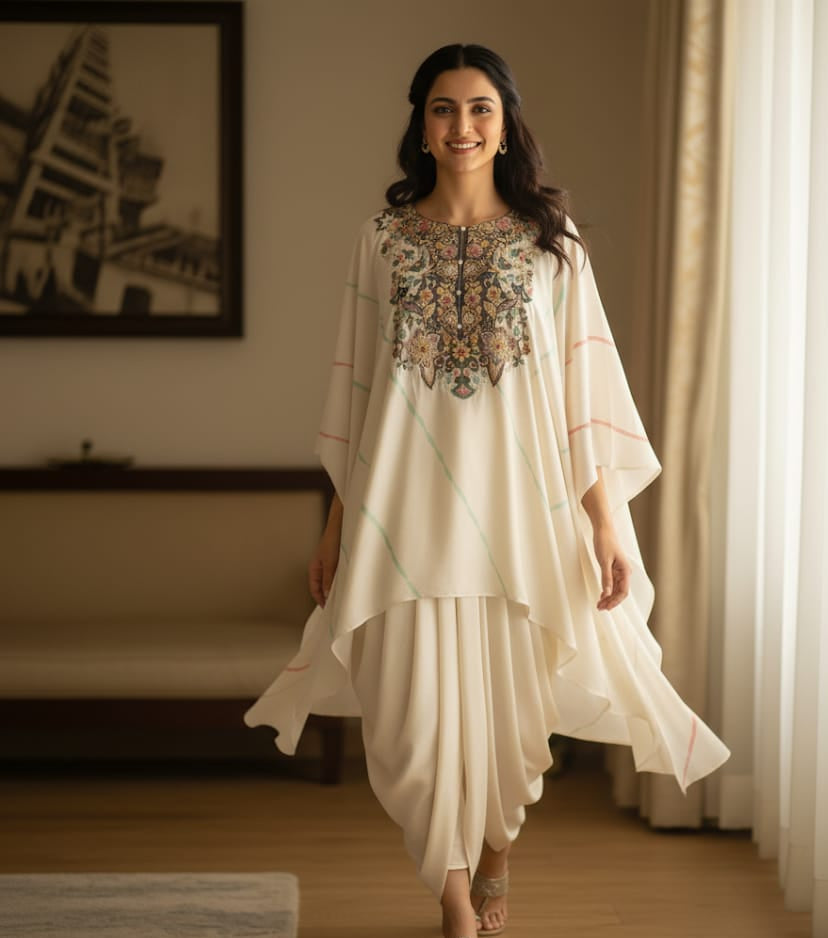 THE AZURE TIE-DYE DHOTI SET