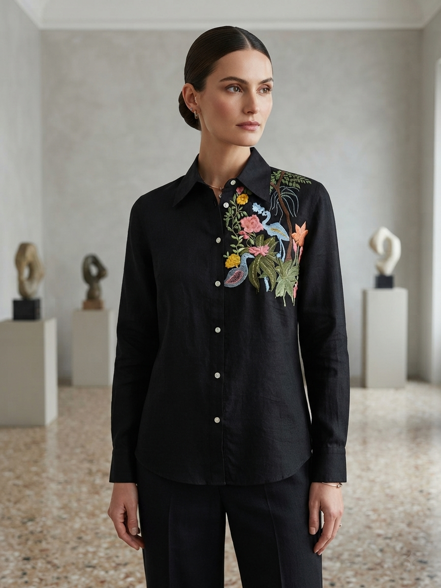 MIDNIGHT TROPICS EMBROIDERED SET