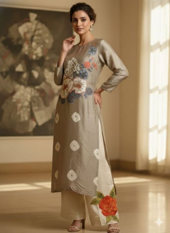 The Midnight Bloom Silk Set