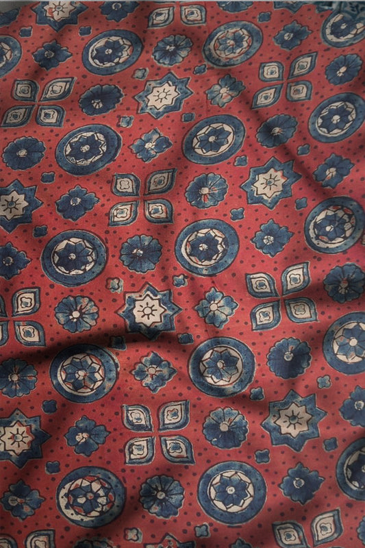 Ajrakh on Modal Satin