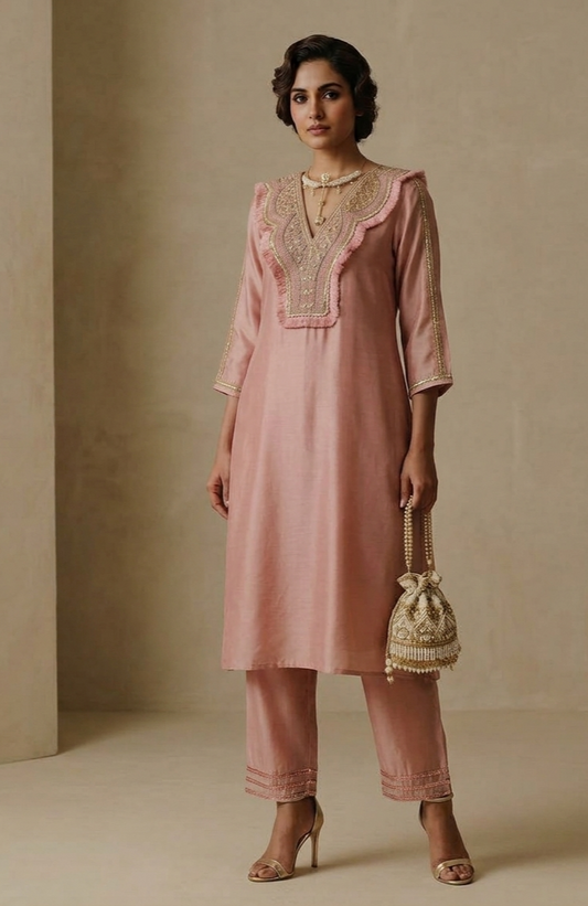 FRINGED SILK ENSEMBLE