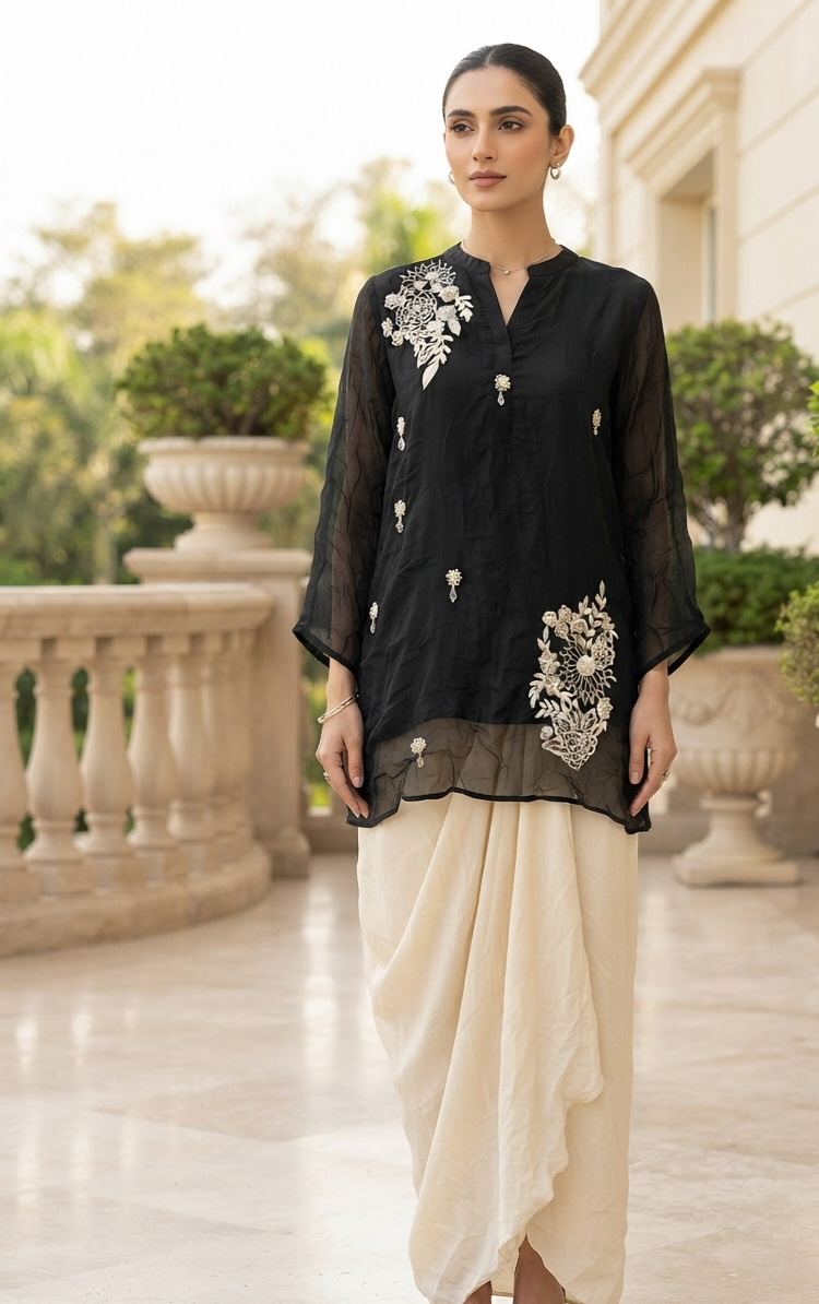 THE ONYX BLOSSOM TUNIC & SKIRT