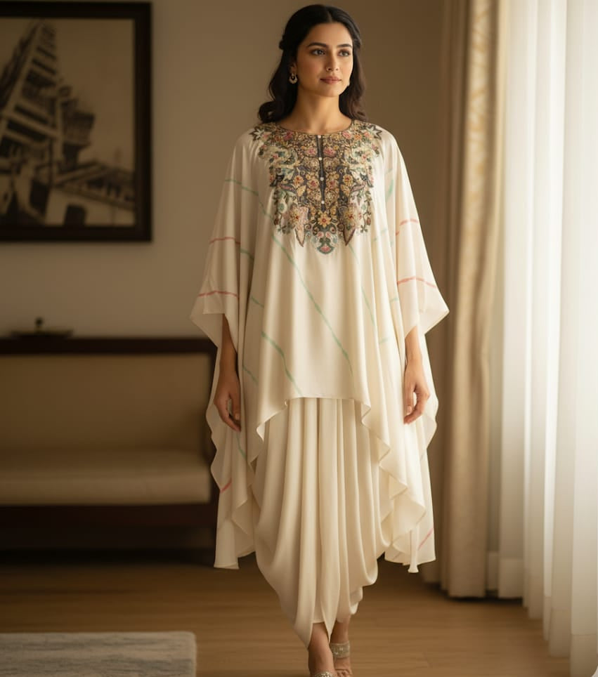 THE AZURE TIE-DYE DHOTI SET